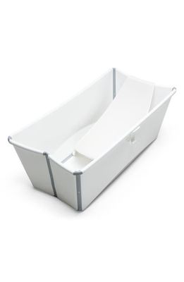 Stokke Flexi Bath Foldable Baby Bath Tub with Temperature Plug & Infant Insert in White