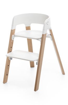 Stokke Steps™ Chair in Natural Legs With White Seat