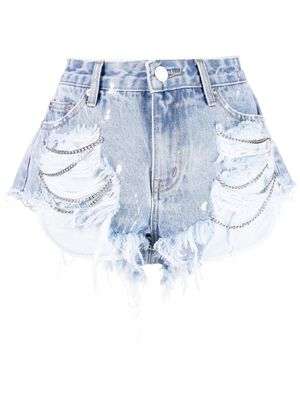 Stolen Girlfriends Club Cosmic Dancer cut-off shorts - Blue