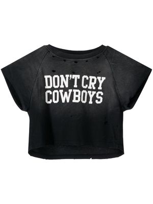 Stolen Girlfriends Club distressed cropped T-shirt - Grey