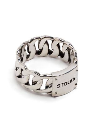 Stolen Girlfriends Club engraved curb-chain ring - Silver