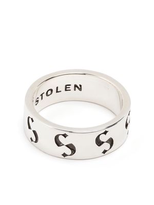 Stolen Girlfriends Club engraved-logo narrow ring - Silver