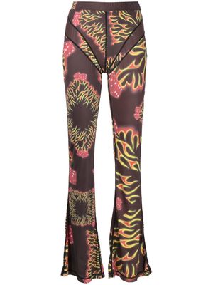 Stolen Girlfriends Club Flaming Hearts trousers - Brown