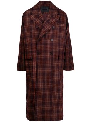 Stolen Girlfriends Club Gravity double-breasted trench coat - CRIMSON CHECK