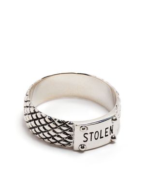 Stolen Girlfriends Club logo-engraved silver ring