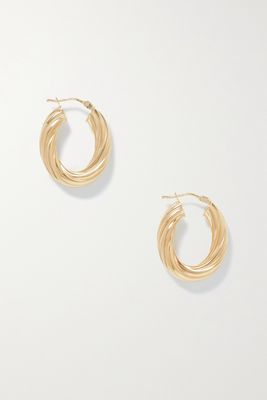 STONE AND STRAND - Bold Gold Hoop Earrings - one size
