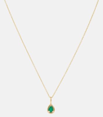 Stone and Strand Bonbon 14kt gold pendant necklace with emerald