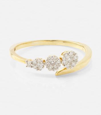 Stone and Strand Burst Galaxy 10kt yellow gold ring with diamonds