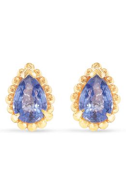 STONE AND STRAND Candy Sapphire Stud Earrings in Gold