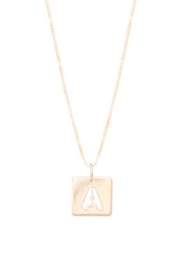 STONE AND STRAND Cutout Initial Pendant Necklace in 10K Yellow Gold - A