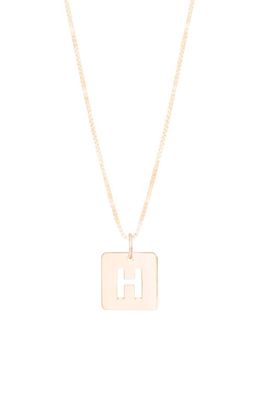 STONE AND STRAND Cutout Initial Pendant Necklace in 10K Yellow Gold - H