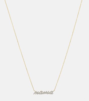 Stone and Strand Hey Mama 10kt gold necklace with diamonds