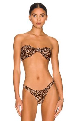 Stone Fox Swim Lele Bikini Top in Brown