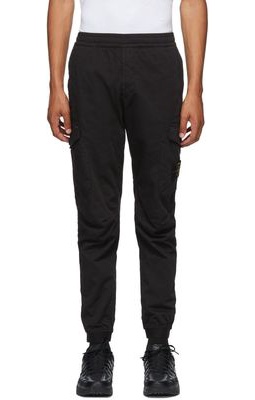 stone island black drawstring cargo pants