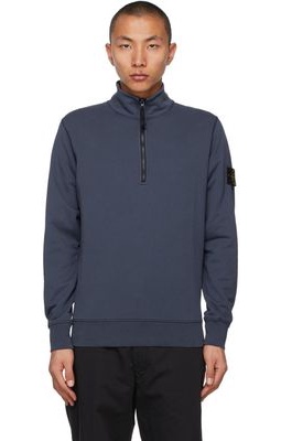 Stone Island Blue Half-Zip Sweater