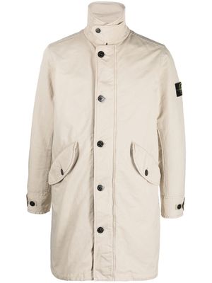 Stone Island button-up mid-length coat - Neutrals