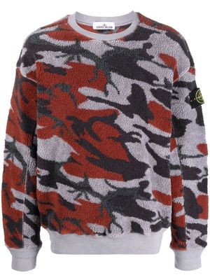 Stone Island camouflage-pattern fleece sweatshirt - Purple