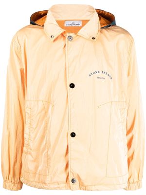 Stone Island chest logo-print hooded jacket - Orange