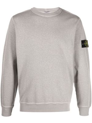 Stone Island Compass-appliqué cotton sweatshirt - Neutrals