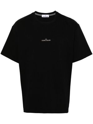 Stone Island Compass-appliqué cotton T-shirt - Black