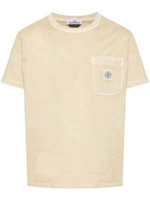 Stone Island Compass-appliqué cotton T-shirt - Neutrals