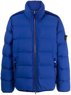 Stone Island Compass-appliqué quilted jacket - Blue