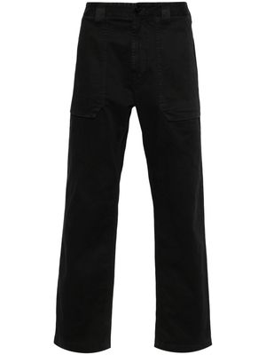 Stone Island Compass-appliqué straight-leg trousers - Black
