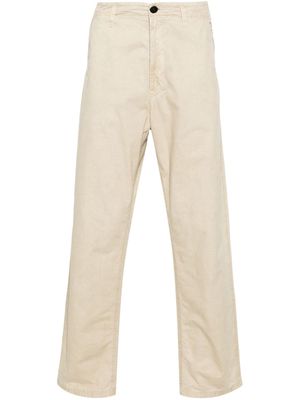 Stone Island Compass-appliqué straight-leg trousers - Neutrals