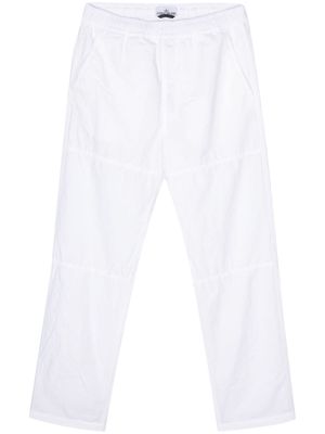 Stone Island Compass-appliqué straight-leg trousers - White