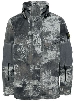 Stone Island Compass-badge camouflage jacket - Grey