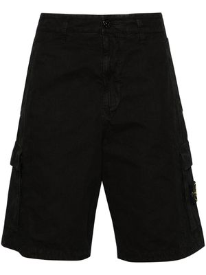 Stone Island Compass-badge cotton cargo shorts - Black