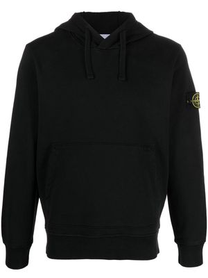 Stone Island Compass-badge cotton hoodie - Black