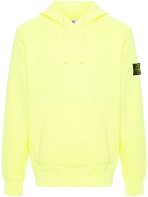 Stone Island Compass-badge cotton hoodie - Yellow