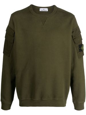 Stone Island Compass-badge cotton sweatshirt - Green