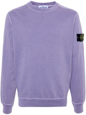 Stone Island Compass-badge cotton sweatshirt - Purple