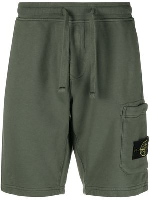 Stone Island Compass-badge cotton track shorts - Green