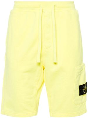 Stone Island Compass-badge cotton track shorts - Yellow