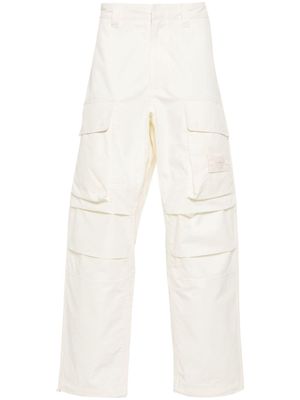 Stone Island Compass-badge cotton trousers - White