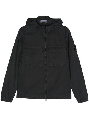 Stone Island Compass-badge hooded jacket - Black