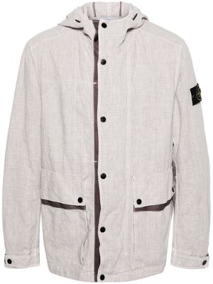Stone Island Compass-badge hooded jacket - Grey