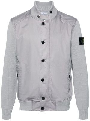 Stone Island Compass-badge knitted-sleeves jacket - Grey