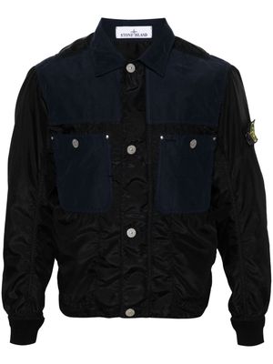 Stone Island Compass-badge panelled shirt jacket - Blue