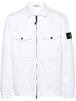 Stone Island Compass-badge shirt jacket - White