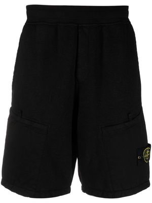 Stone Island Compass-badge terry-fleece bermuda shorts - Black