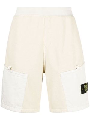 Stone Island Compass-badge terry-fleece bermuda shorts - Neutrals
