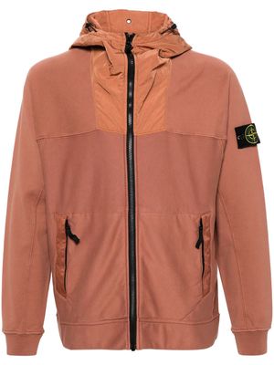 Stone Island Compass-badge zip-up hoodie - Brown