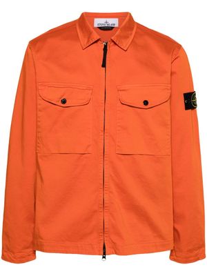 Stone Island Compass cotton shirt jacket - Orange