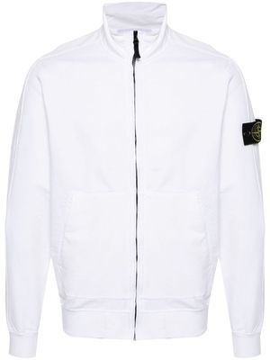 Stone Island Compass cotton zip-up hoodie - White