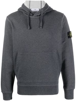 Stone Island Compass-logo cotton hoodie - Grey