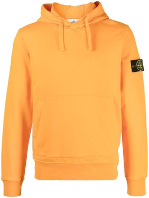 Stone Island Compass-logo cotton hoodie - Orange